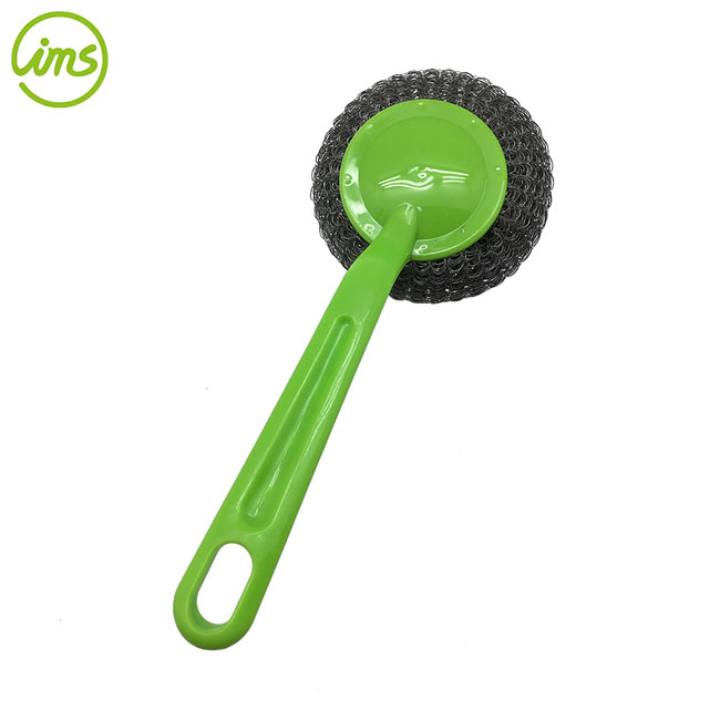 Stainless Steel Scrubbers Ball Brush With Handle